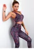 Set da yoga con stampa serpente modale push-up senza cuciture Abbigliamento sportivo da donna incrociato sul retro Abbigliamento da palestra Leggings fitness Tuta sportiva da allenamento