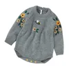 赤ちゃん男の子女の子ロンパース服秋冬幼児男の子女の子子供刺繍ニット長袖210429