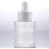 30ml 흰색 검은 유리 에센셜 오일 향수 병 액체 시약 피펫 dropper 플랫 어깨 원통형 병 30ml