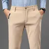 Men's Pants Mens Pant Light Fashion Stretch Spandex Straight Trouser Classic Dress Non-iron Black Blue 2022 Formal Husband Male