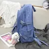 Enopella Kawaii المرأة حقيبة الظهر لفتاة حقيبة مدرسية للماء السفر Mochila الأزياء النسائية الكتب Bookbag أسود نايلون Rucksack 210929