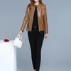 فو الجلود معطف المرأة قصيرة ضئيلة أسود 6xl زائد الحجم بو قمم الكورية الترفيه الأزياء مكتب سيدة شيك سترة LR663 210531