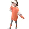 Flickor Kläder Patchwork Outfits Sweatshirt + Leggings Kids Girl Set Spring Autumn Children's 210528