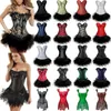 Bustiers & Corsets Women Sexy Burlesque Overbust Corset Bustier Top With Mini TuTu Skirt Fancy Dresses Costume Gothic Dress