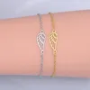 Länk, Kedja 100% Rostfritt stål Dainty Angel Wing Charm Armband för kvinnor Partihandel OEM Smycken Order accepteras Fashion Armband