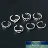 7st / set retro enkel kärlek knuten öppen ring silver färg kvinnor justerbar toe ring kvinnlig knä stapelbar öppen fot smycken fabrik pris expert design kvalitet