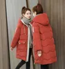 Autumn Winter Keep Warm Women Long Jackets Quilted Puffer Parkas Loose Hooded Solid Color Leisure Coat blue black 210429