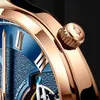 Oryginalny design Watch Męskie podwójne koło zamachowe Automatyczne zegarek mechaniczny Moda Casual Business Męskie zegar