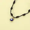 2021 Unisex Creative Retro Wax Thread Woven Justerbar Evil Eye Pendant Armband Bohemian Friendship Armband