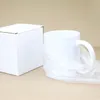 11oz sublimatie lege keramische mok DIY handvat koffiekopje effen kleur warmteoverdracht huishoudelijke gepersonaliseerde water cups creativiteit cadeau