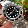 Fine Men's Watch 316 Rostfritt stålfodral Rem belagd glasfärgad röd diamant Bezel Automatisk mekanisk rörelse Diamet2671