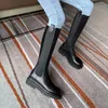 女性用冬のブーツ暖かい本革プラットフォームニーハイハイフォールワーキングオフィスレディーレディース210528