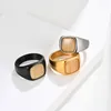 Bröllopsringar Fashion Rostfritt stål Square Ring Par Män och kvinnor Trendiga Simple Punk Jewelry Gift 10135