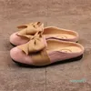 SLIP на Детских скольжениях Тапочные летние Детские сандалии для девочек Прекрасный бантик мелкой обувь