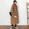 Women's Wool Long Coat Fashion Korean Preppy Style Retro Versatile Windbreaker Casual Warm Woolen Oversize 2021 Spring Women Coat