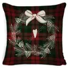 Julkudde Fodral Plaid Linne Kök kudde täcker Kvadratisk soffa Dekorativ kudde Nackstöd Kudde Skydd Xmas Pillowslip Heminredning Das83