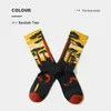 Yuppie Hip Hop Socks Europeu American French Style Men feminino de desenho animado Personalidade da moda Casual Jacquard Skateboard Dance Dan￧a do joelho de joelho