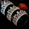 Asnora Luxury Wedding Hair Tillbehör Rose guld och gyllene kronor, Bridal Tiaras och kronor för kvinnor CZ Crown Bridal Headband X0625