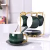 Tasses en céramique Soucoupes Bone China Coffee Cup Set British Afternoon Porcelain Teacup With Spoon Tray Drop