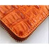 100% genuine crocodile brown long men wallet alligator skin leather wallets money clip