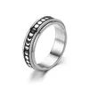 Stainless Steel Spinner Band Rings for Men Women Width 6mm Size 6 to 11 Engraved Personalized Rotatable Anxiety Ring