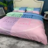 Cotton Bedding Sets 4pcs Comfortable Designer Letter Strip Printing BedClothes Pillow Case Sheet Adult Soft Queen Size Comforter C255S