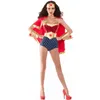 Nieuwe Europese en Amerikaanse Halloween -mantel Mantel vrouwelijke Superman kostuum sexy jumpsuit mantel Wonder Woman uniform8518844
