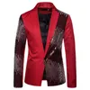 Men's Suits & Blazers HEFLASHOR Slim Body Gradient Sequins Suit Large Size Groom Dress Stage Nightclub Performance Costumes Blazer 2021