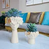 Nordic Woondecoratie Hars Vaas Standbeeld Sculptuur Make-up Borstel Opbergdoos Penhouder Creative Flower Pot Art Supplies