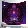 Starry Night Galaxy Decor Psychedelic Tapestry Wall Hängande Indiska Mandala Hippie Chakra Tapestries Boho Cloth 210608