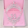 Роскошная мода 2018 Ожерелья Серьги Tiara Rhinestone Crystal Peart Wedding Bride Party оптом свадебные ювелирные изделия