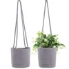 Hängande plantervävt växtkorg Jute Cotton Cord Flower Pot Inomhus växthängare Modern Storage Arrangör Heminredning 210615