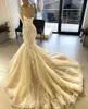 Country Mermaid Wedding Dresses Sweetheart Tulle Beading Brudklänningar Custom Made Lace Applique Vestidos de Novia Court Train