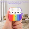 Rainbow Silikon Earphone Väska Trådlös Bluetooth Headboon Tillbehör Skyddskåpa för AirPods 3 2021 Pro 2/1 Soft Box