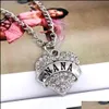 Pendant Necklaces & Pendants Jewelry Diamond Peach Heart Necklace Mothers Day Year Gift Family Crystal Rhinestone Womens Drop Delivery 2021