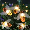 السلاسل الشمسية مهرجان الصمام أضواء honeybee الجنية سلسلة في الهواء الطلق مع 8 طرق للحديقة الزفاف ديكور عيد الميلاد (أبيض دافئ)