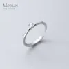 Shining Clear CZ Geometric Ring for Women Fashion Genuine 925 Sterling Silver Free Size Fine Jewelry 210707