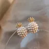 Ananas hänge pärla stud örhängen franska retro enkla eleganta små pärlor örhängen mode kvinnor smycken gåva