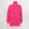 Maglioni da donna lavorati a maglia con collo alto Autunno Inverno Rosa Arancione Pullover verde neon Maglione lavorato a maglia casual Maglione dolcevita Abiti 211215