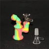 Pipe à fumer Mini barboteur Bong Silicone Nectar kits sans dôme ti Nail nector plates-formes pétrolières bongs en verre DHL