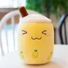 Plush Boba Tea Cupe zabawka bąbelowa poduszka poduszka urocza owocowe napój nadziewany miękki jabłkowy truskawkowy mleko dla dzieci prezent 2108049095197
