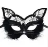 19 * 8cm Fox Masks Sexy Lace Cat Máscara PVC Preto Branco Mulheres Venetian Masquerade Festa De Esferas Máscara Desempenho Máscaras RRF11105