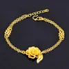 Link Chain Ladies Fashion Bracelet 24k kleur koperen vergulde Vietnam Sand Rose Dames bruiloft sieraden Trum22