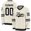 Custom Creme Green-Royal Hockey Jersey