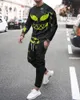 Men's Tracksuits Suit Men Autumn Long-Sleeved Shirt T-shirt Round Neck 3D Printing Fashion Casual Pants Sportswear