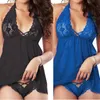 Pigiama sexy da donna Lingerie Sleepwear Set Fasciatura in pizzo Backless Tipo a tre punti Body con scollo a V Sling Onesies Biancheria intima LX