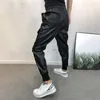 Pantalon Homme Streetwear Hip Hop Homme Maigre Faux Cuir Grande Taille Biker Sarouel Joggers Noir