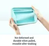 Silicone lancheira conjunto empilhável bento alimento preparação recipiente dobrável lunchbox microondas jantar recipientes de armazenamento de remoção de piquenique fresco à prova de vazamento