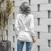 V neck Jumper sweater womens Women's Autumn and Winter Fashion Casual Lantern Sleeve Drawstring Sweater Top Pullovers 210508