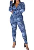 Partihandel plus storlek kläder Womens Tracksuit Set Långärmad Overells Romper Shorts + Hög midja Skinny Trousers Kvinna 210525